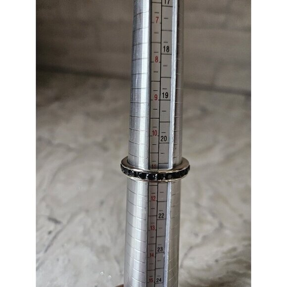 Sterling Silver Infinity Band With 24 Black Sapphires - Picture 11 of 12